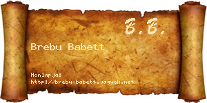 Brebu Babett névjegykártya